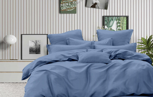 Пододеяльник Страйп-Сатин Джинс 140гр 100% хлопок